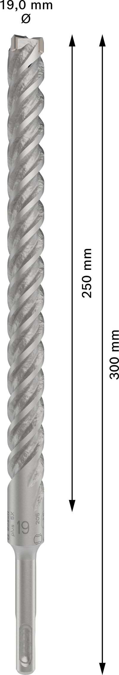 Poravasaranterä Bosch PRO SDS+ 5X 19x250x300mm