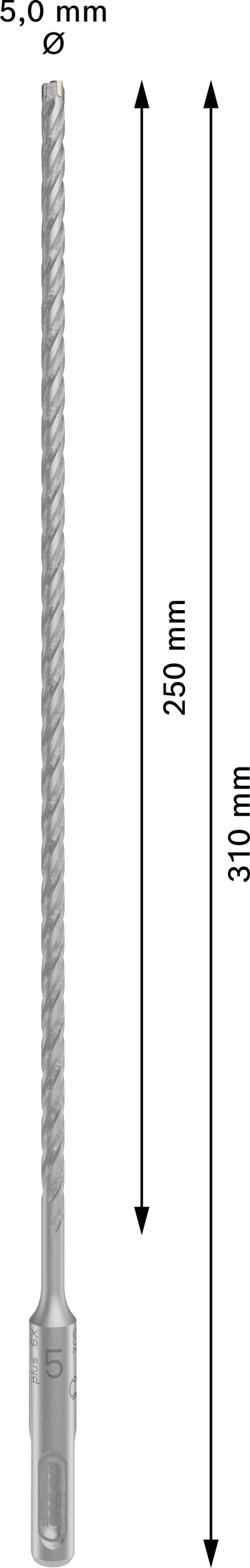 Poravasaranterä Bosch PRO SDS+ 5X 5x250x310mm