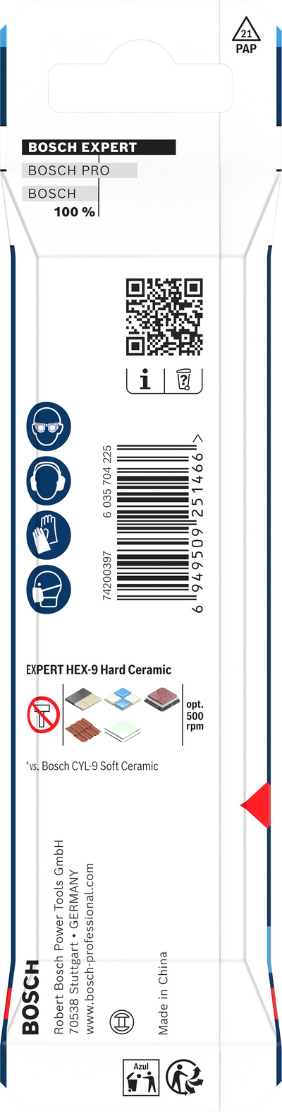 Laattaporanteräsarja Bosch EXPERT HEX-9 Hard Ceramic 5-8x90mm 3-osaa