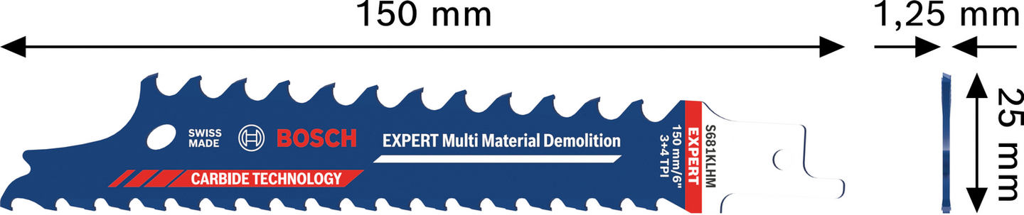Puukkosahanterä Bosch EXPERT Multi Material Demolition S681KLHM