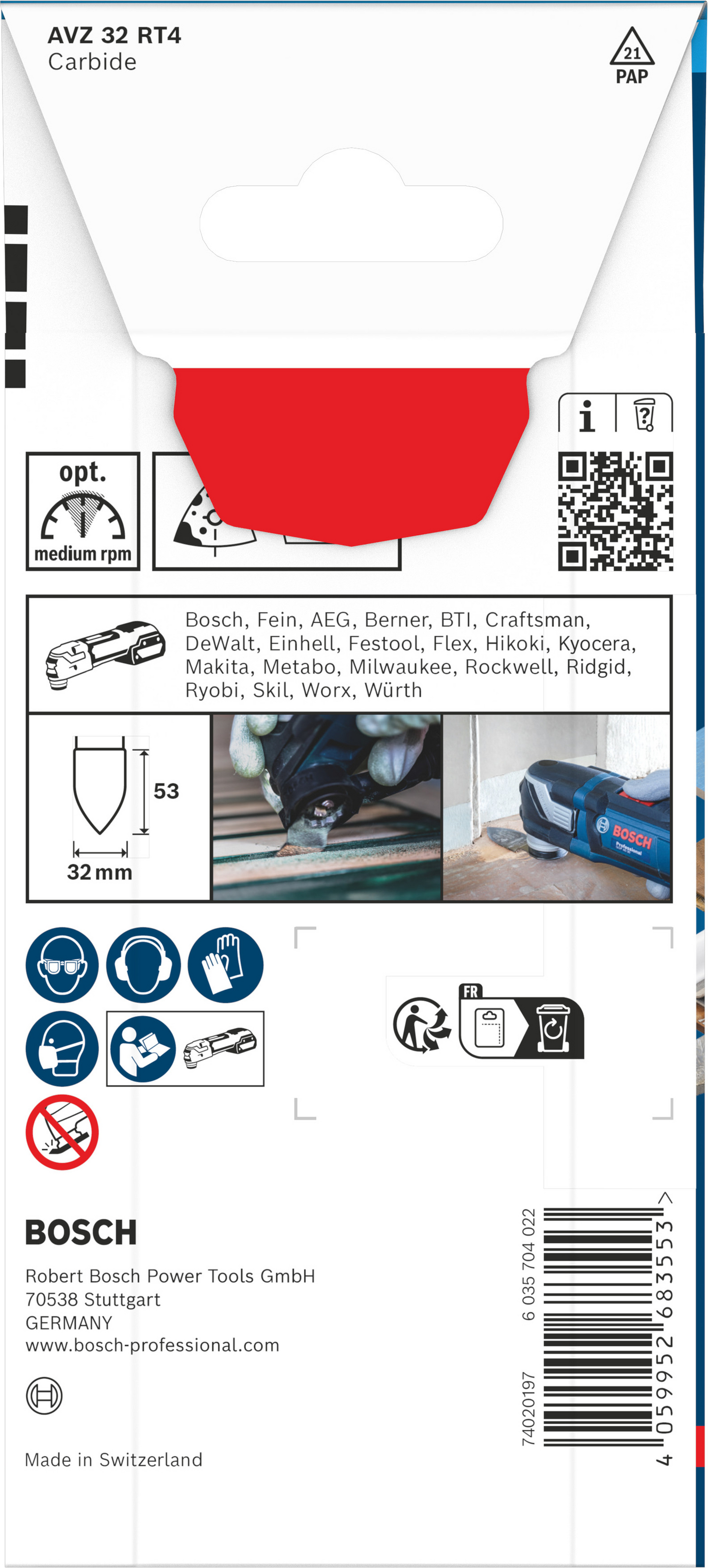 Hiontasormi Bosch EXPERT AVZ 32 RT4 32x53mm monitoimityökalulle