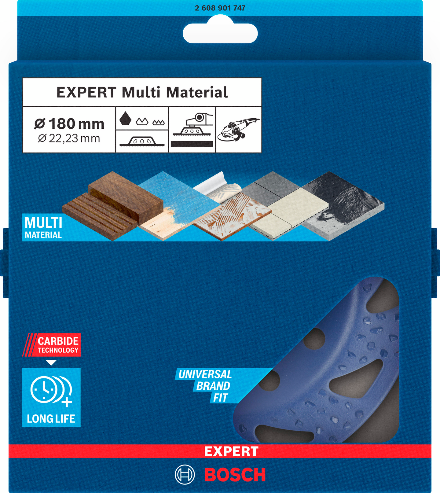 Kovametallihiomapää Bosch Expert Multi Material 180mm suora karkea
