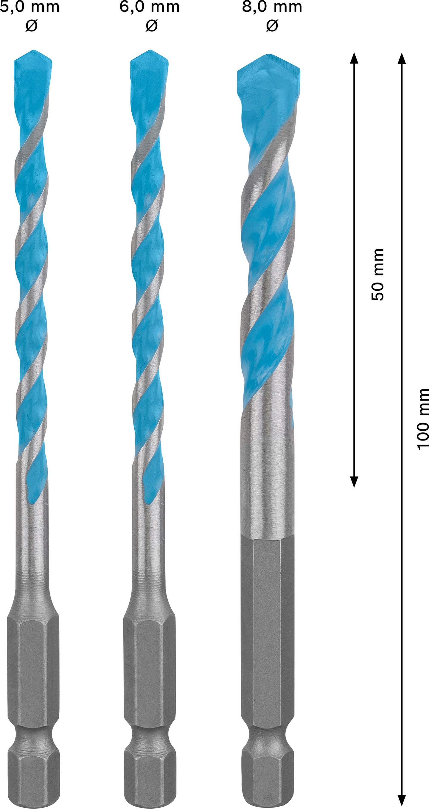 Poranteräsarja Bosch EXPERT HEX-9 Multi Construction 5/6/8mm 3-osainen