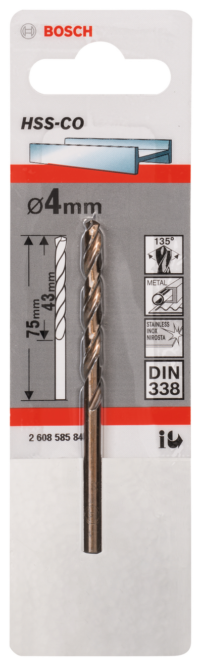 METALLBORR BOSCH HSS-CO S 4,0X75MM 5ST