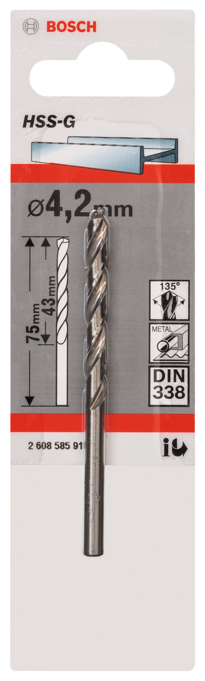 METALLBORR BOSCH HSS-G S 4,2X75MM