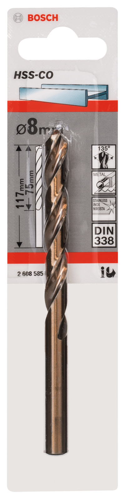 METALLBORR BOSCH HSS-CO S 8,0X117MM 2608585860 5ST
