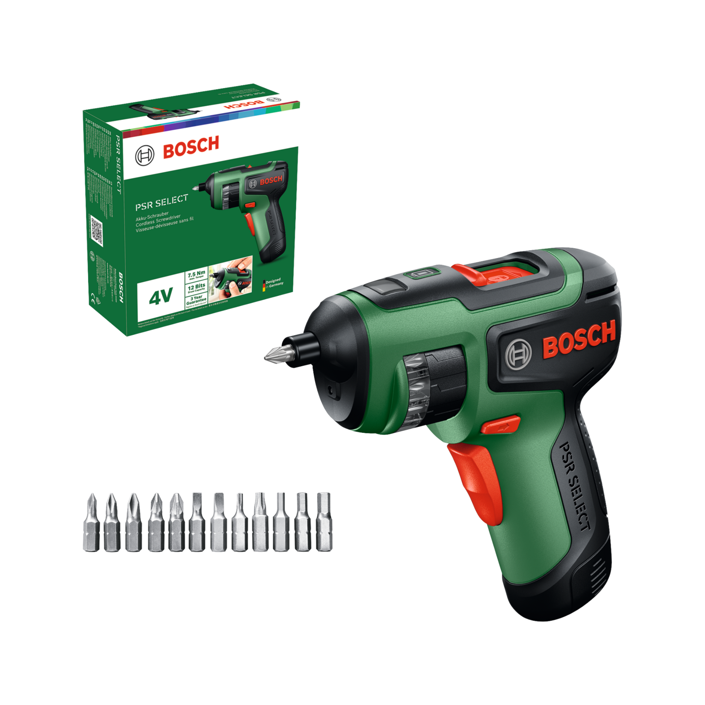 Akkuruuvinväännin Bosch PSR SELECT 4V 1x2,0Ah + 12kpl ruuvauskärkiä