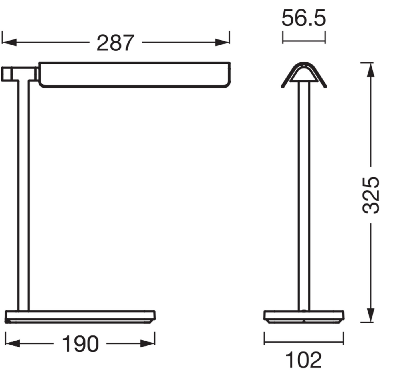 Pöytävalaisin OSRAM Office Line Roof 520lm 3000-6500K DIM musta latausalusta