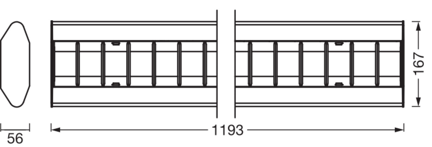 Kattovalaisin OSRAM Office Grid Curve 4000lm 4000K DIM musta