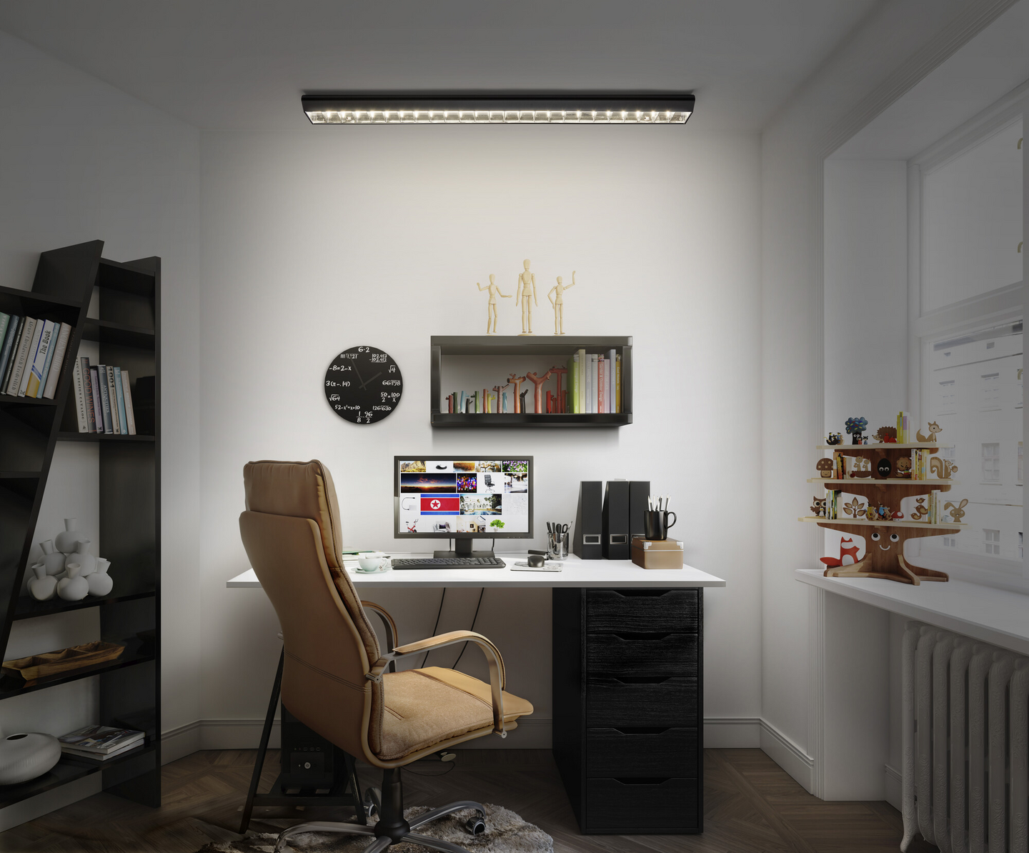 Kattovalaisin OSRAM Office Grid Curve 4000lm 4000K DIM musta