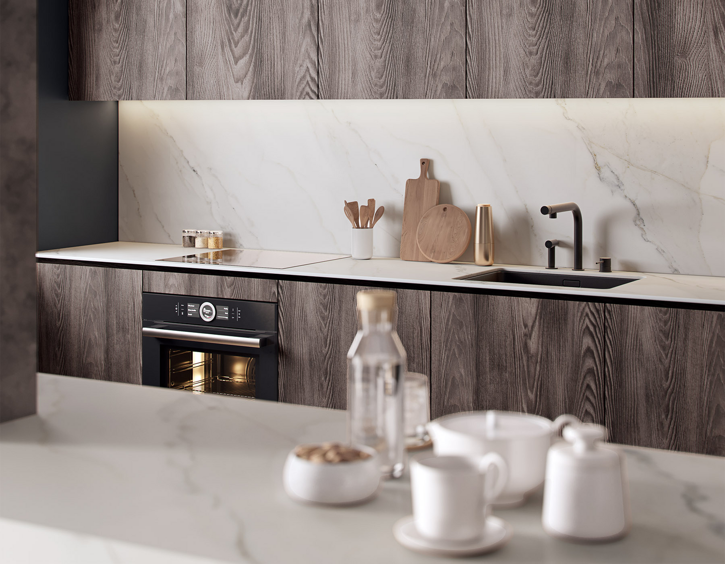 BÄNKSKIVA LAMINAT VIT MARMOR 2550X635X30MM