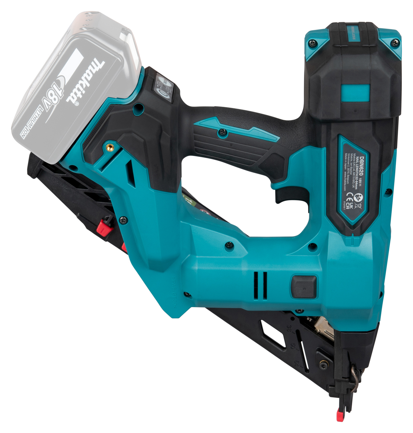 Viimeistelynaulain Makita DBN620ZJ 18V LXT 15Ga runkoversio