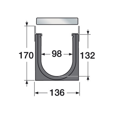 MARKRÄNNA GOP C-250SG 1000X136X132, 1000X136X170MM