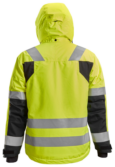 Talvitakki Snickers 1132-6604 Hi-Vis vedenpitävä keltainen/musta