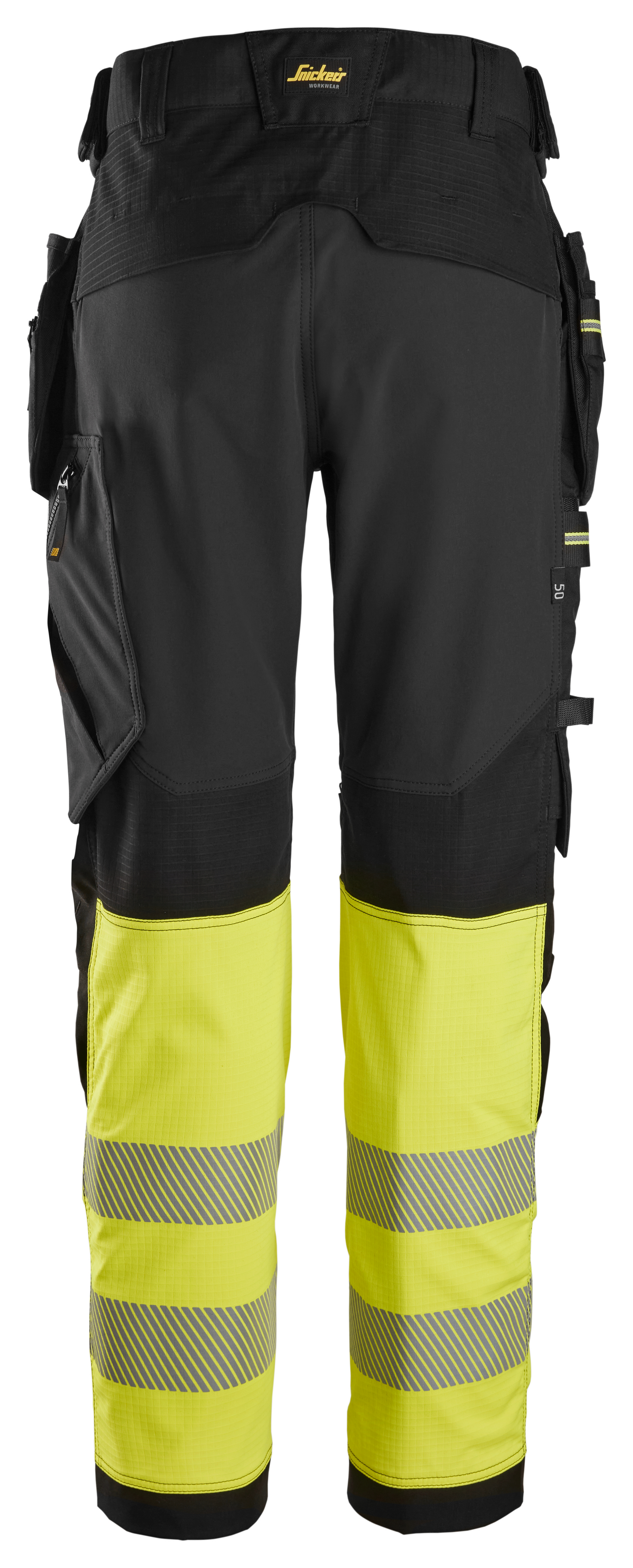STRETCHBYXA SNICKERS WORKWEAR VARSEL KL 1, SVART/VARSELGUL 96