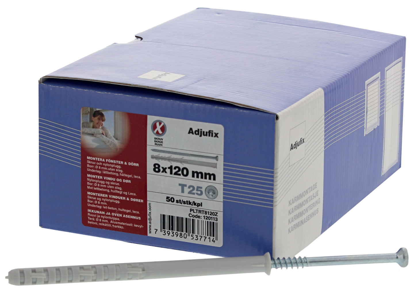 PLUGG/SKRUV ADJUFIX 8X120 50ST