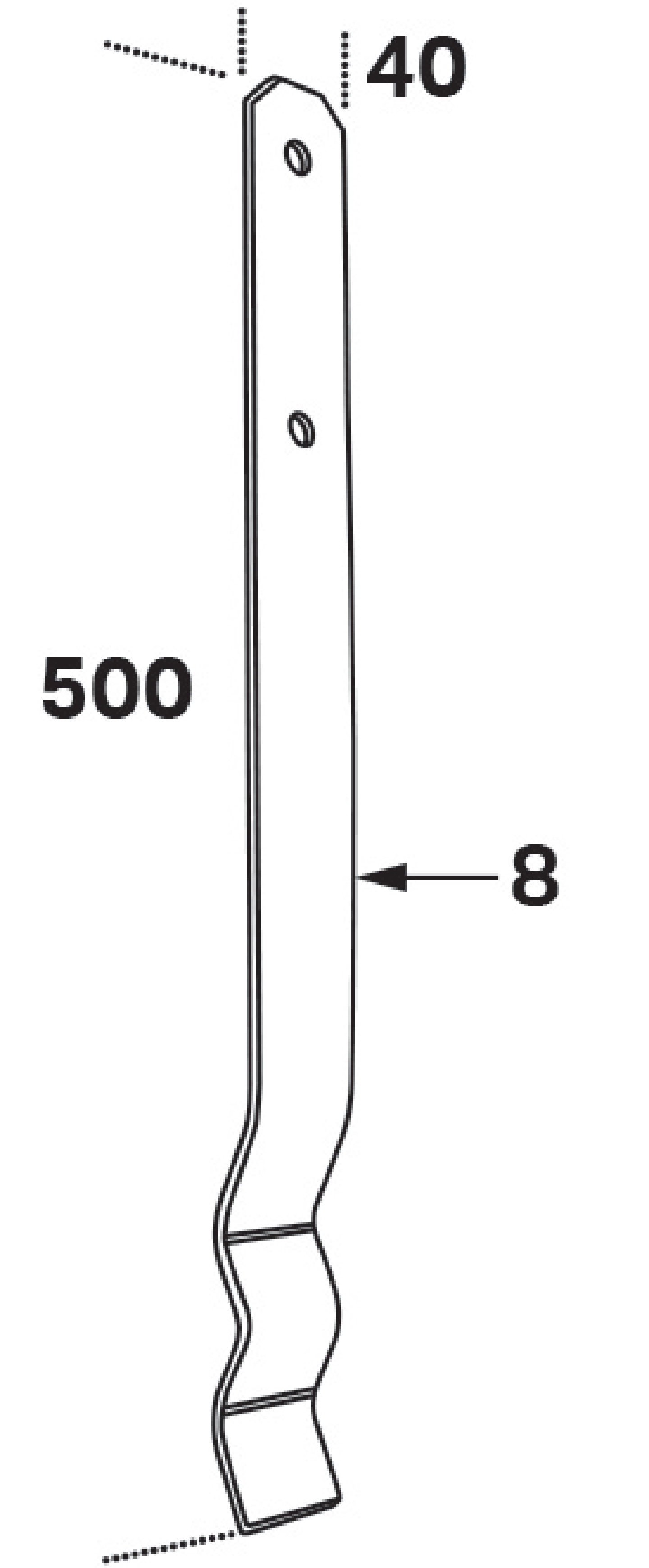 PLINTJÄRN PA 40X8X500