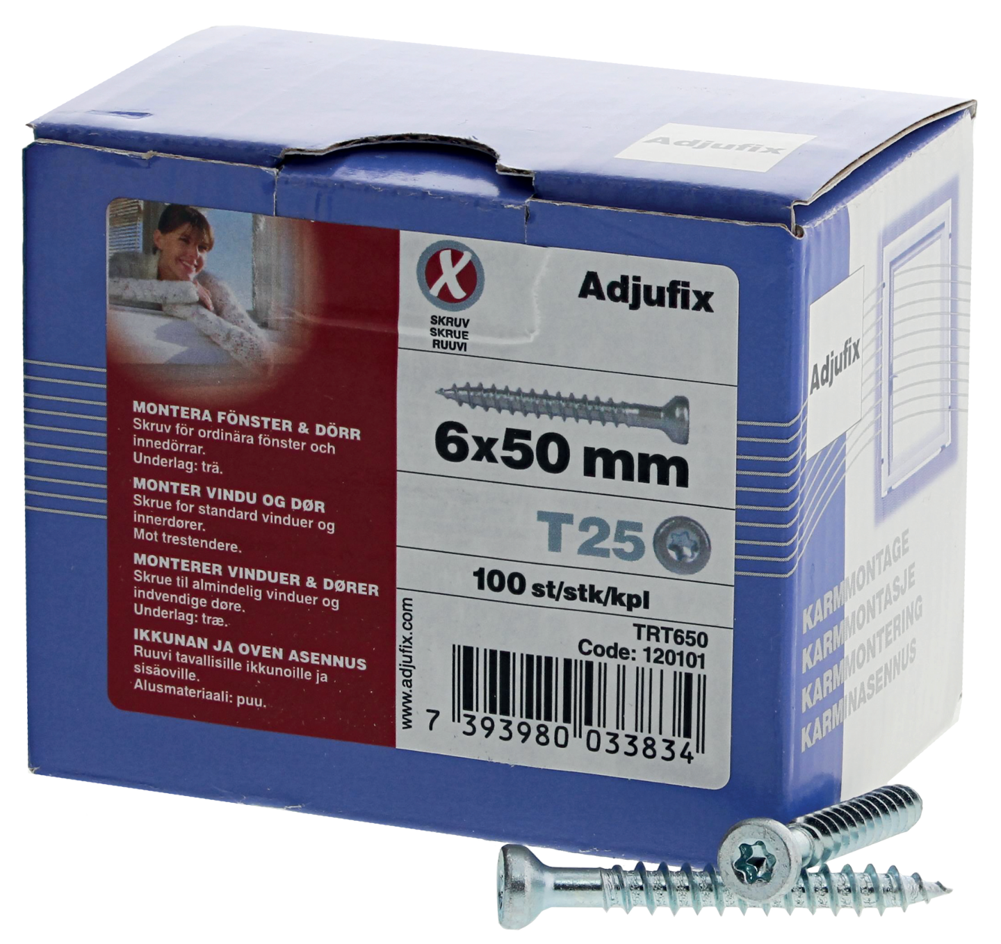 TRÄSKRUV ADJUFIX 6X50 100ST