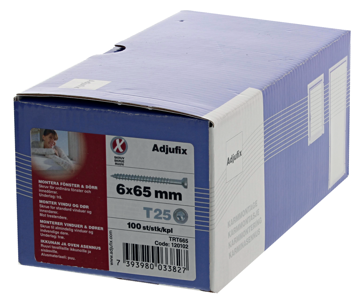 TRÄSKRUV ADJUFIX 6X65 100ST