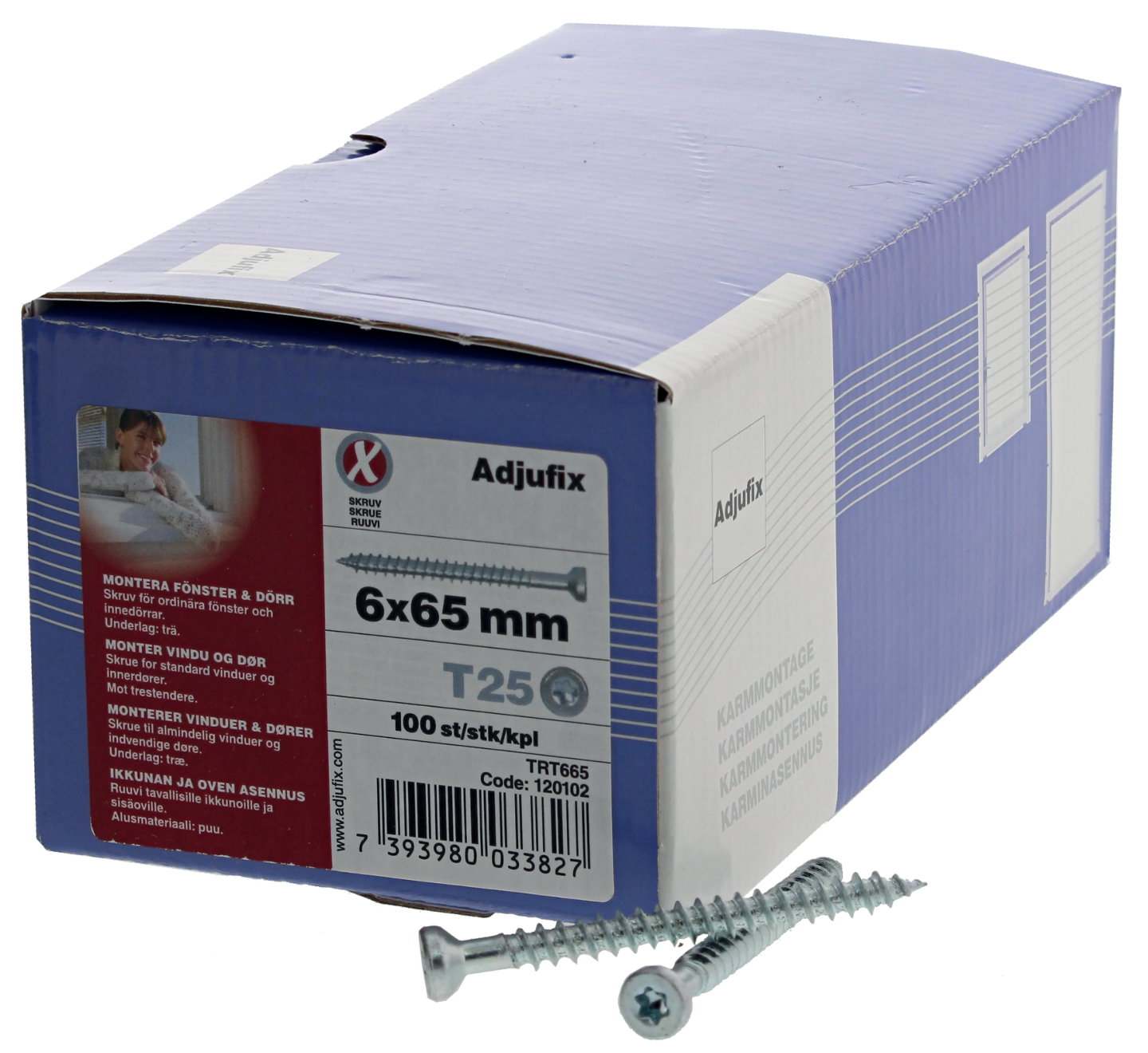 TRÄSKRUV ADJUFIX 6X65 100ST