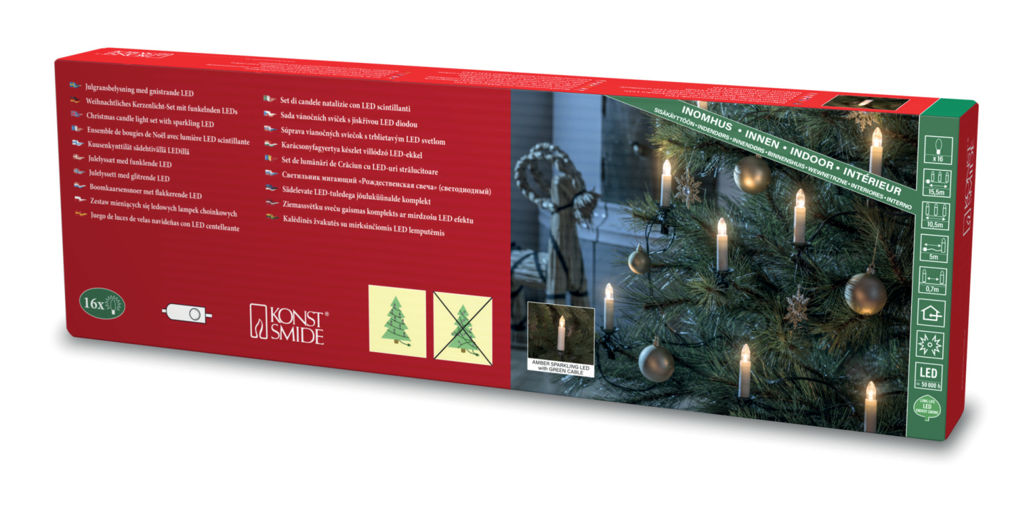 JULGRANSBELYSNING GNOSJÖ KONSTSMIDE 1129-020, INNE 16LED