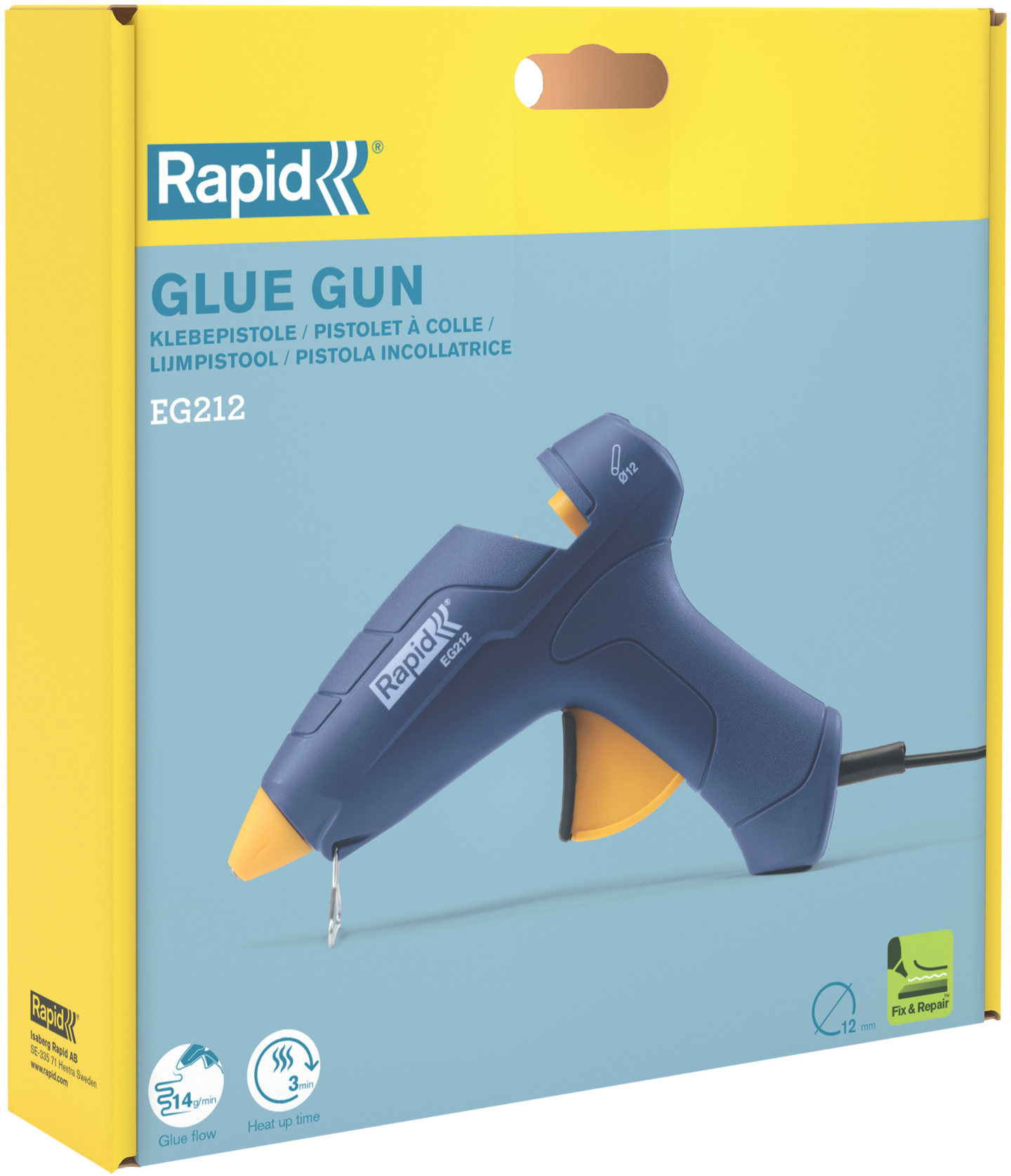 Kuumaliimapistooli Rapid EG212 12mm
