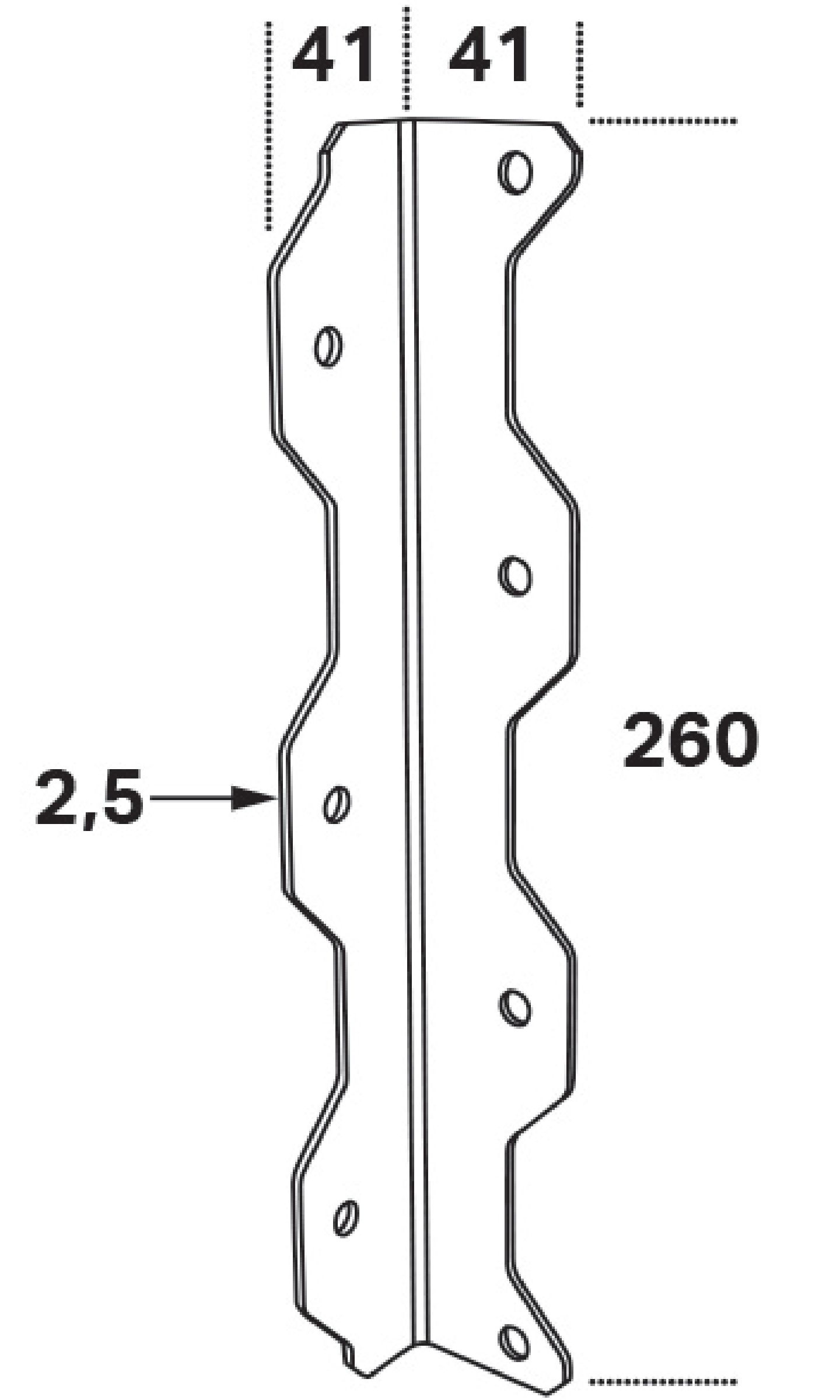 TRAPPVINKEL FAST CC SCO 260X41X41X2,5