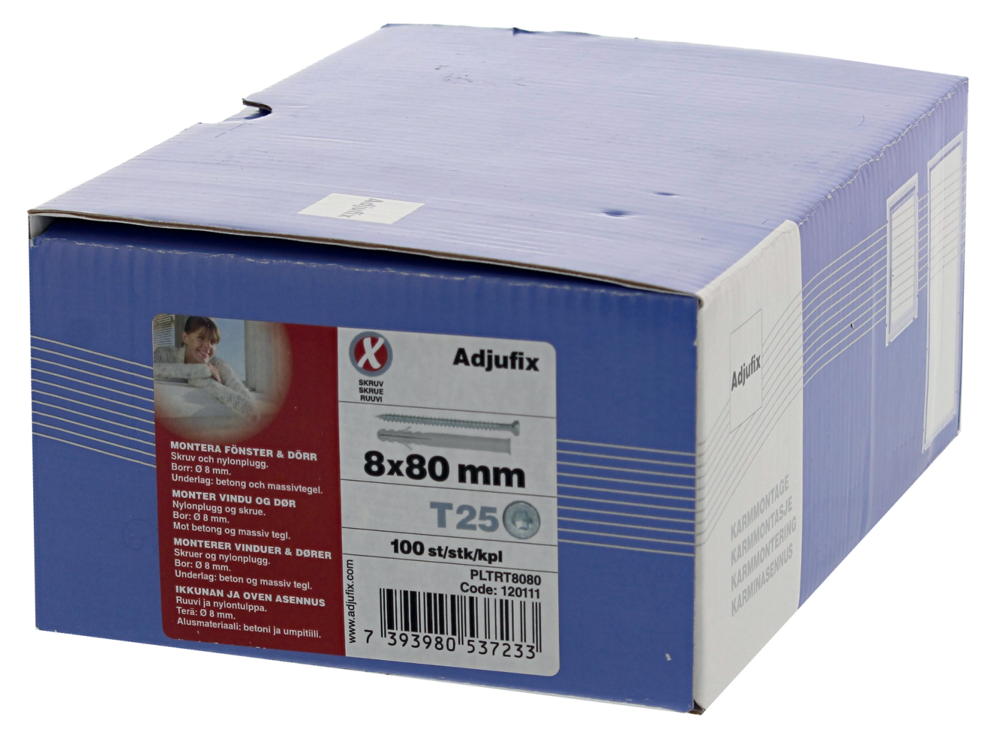 PLUGG/SKRUV ADJUFIX 8X80 100ST