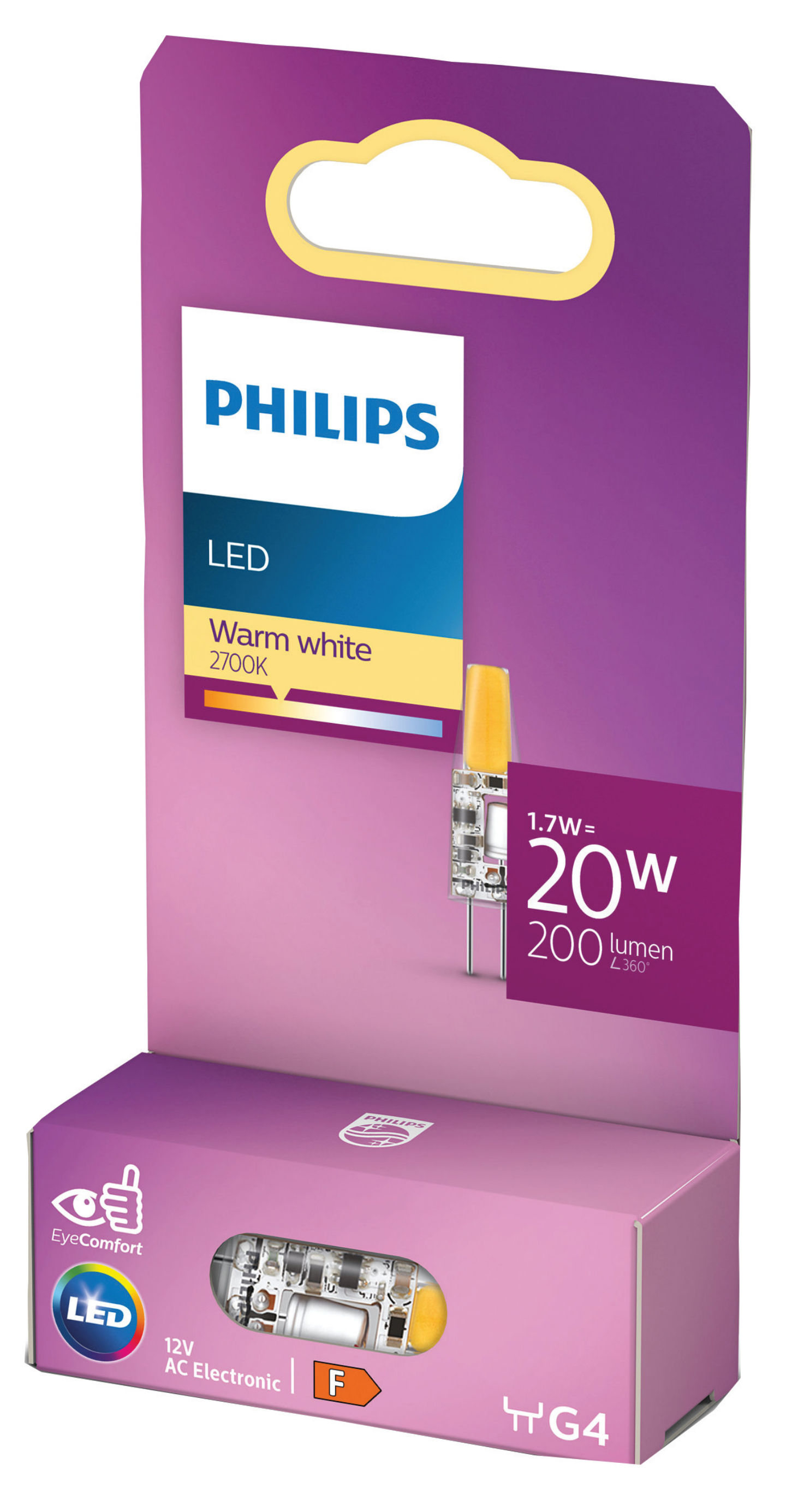 LED-Lamppu Philips 20W WW 12V ND micro SRT6 200 LM - 2700K G4