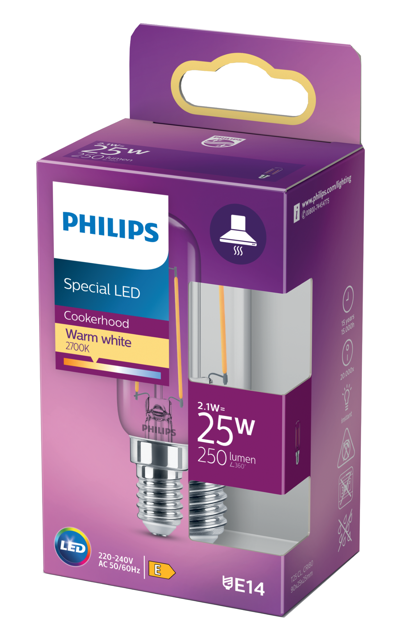 LEDLAMPA PHILIPS PÄRON FIL E14 25W
