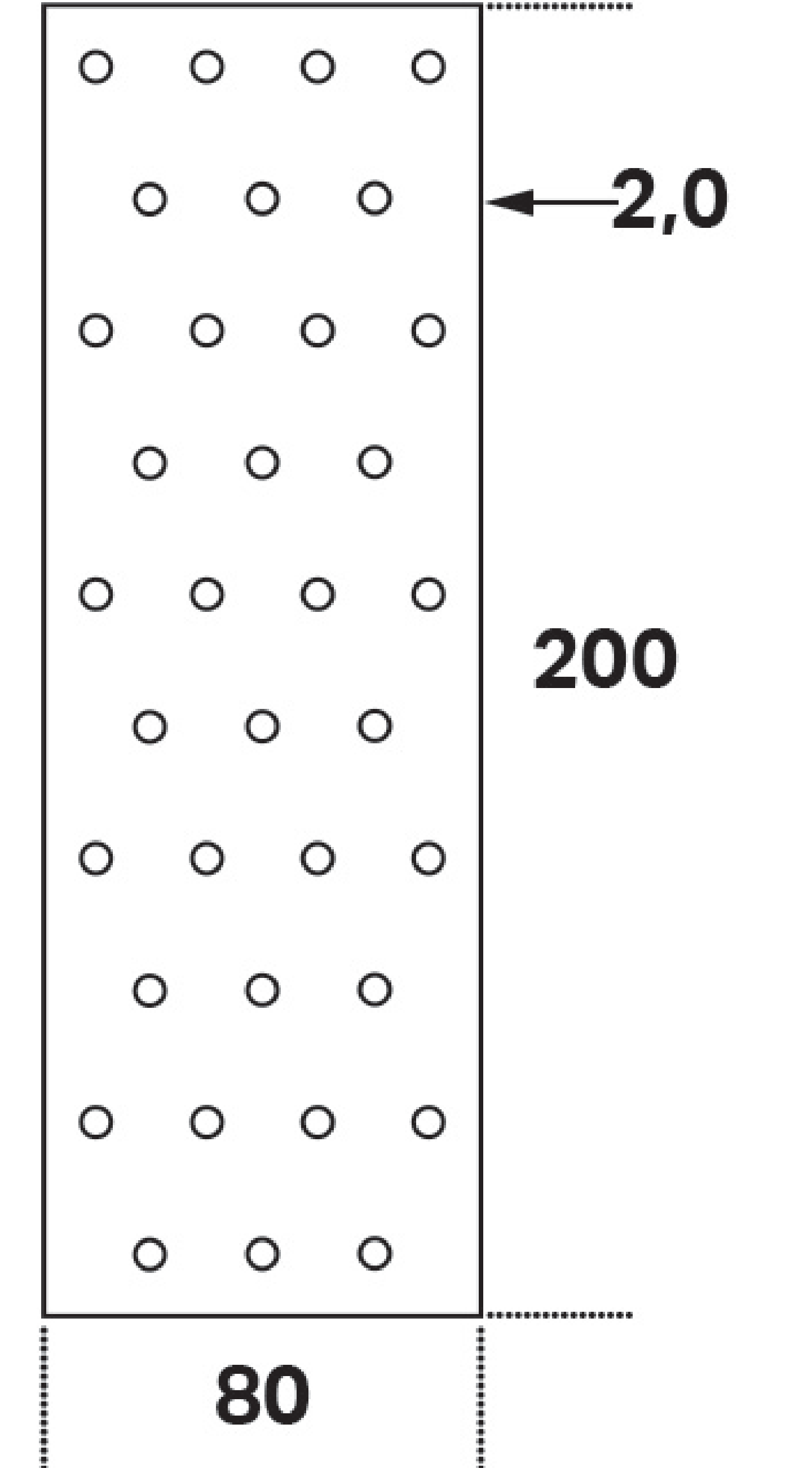 HÅLPLATTA HP 80X200X2