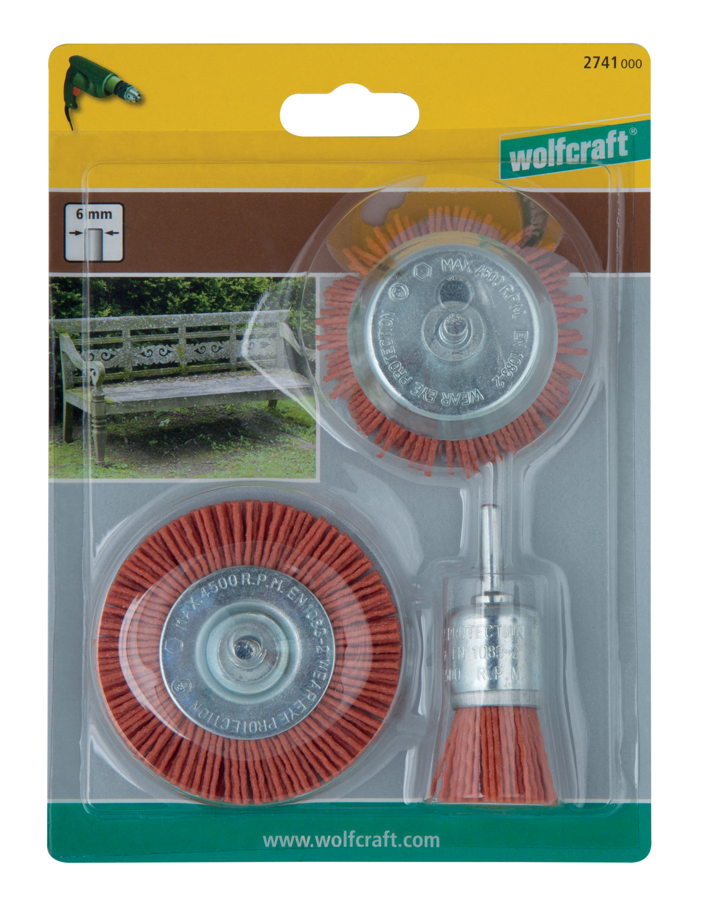 NYLONBORSTSATS WOLFCRAFT 3DELAR