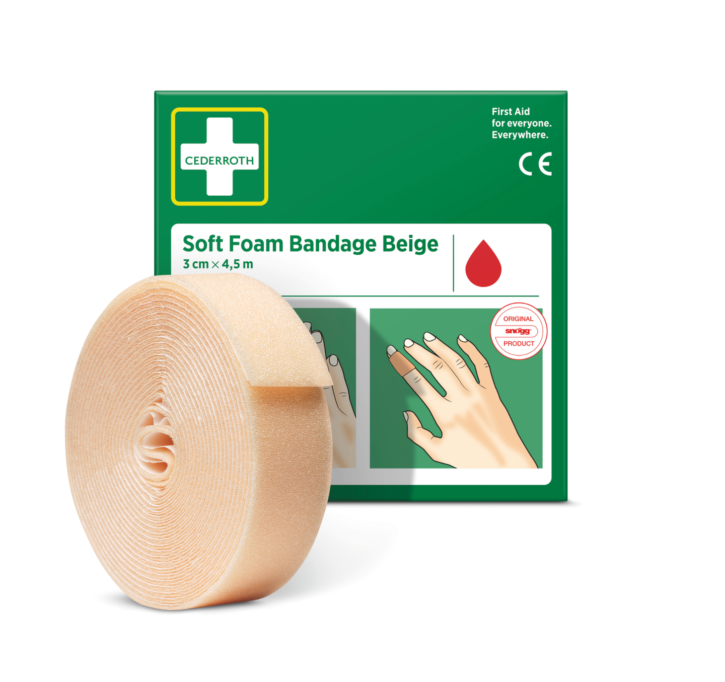 BANDAGE SOFT FOAM BEIGE 3CM 4,5M