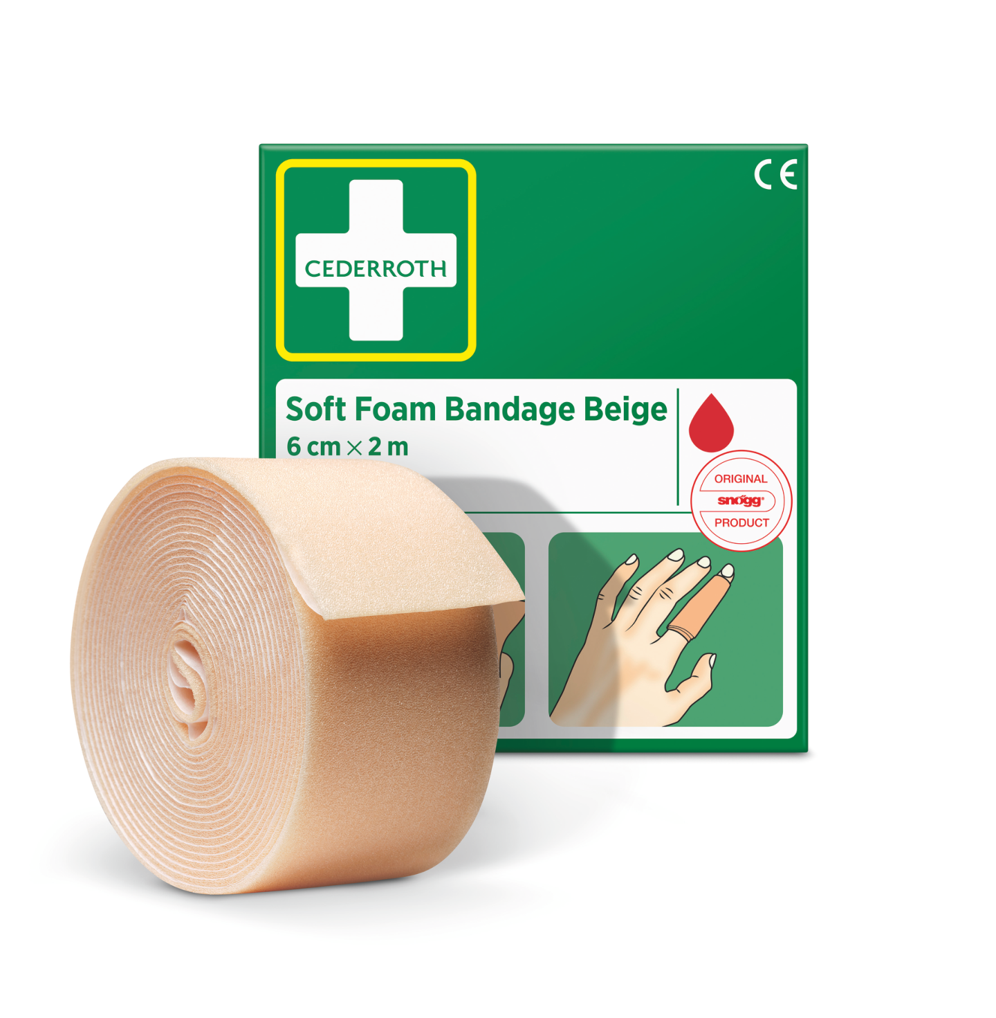 BANDAGE CEDERROTH SOFT FOAM BEIGE 6CM, 2M