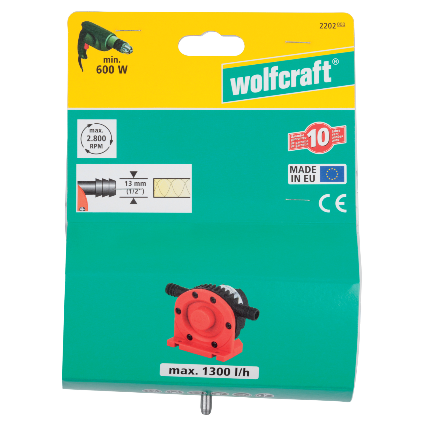 VATTENPUMP 1300 L/H WOLFCRAFT