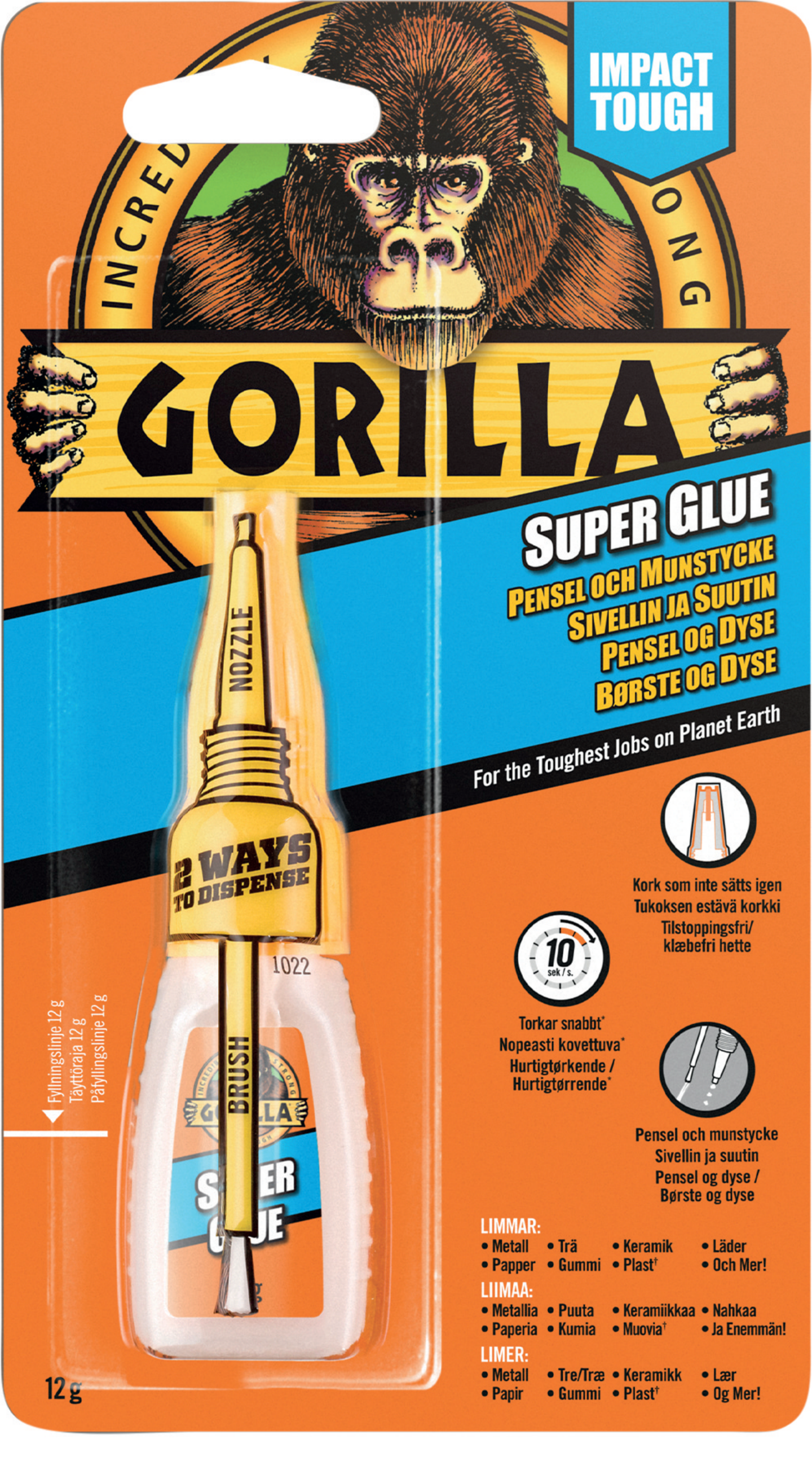 SUPERLIM GORILLA 12G MED PENSEL