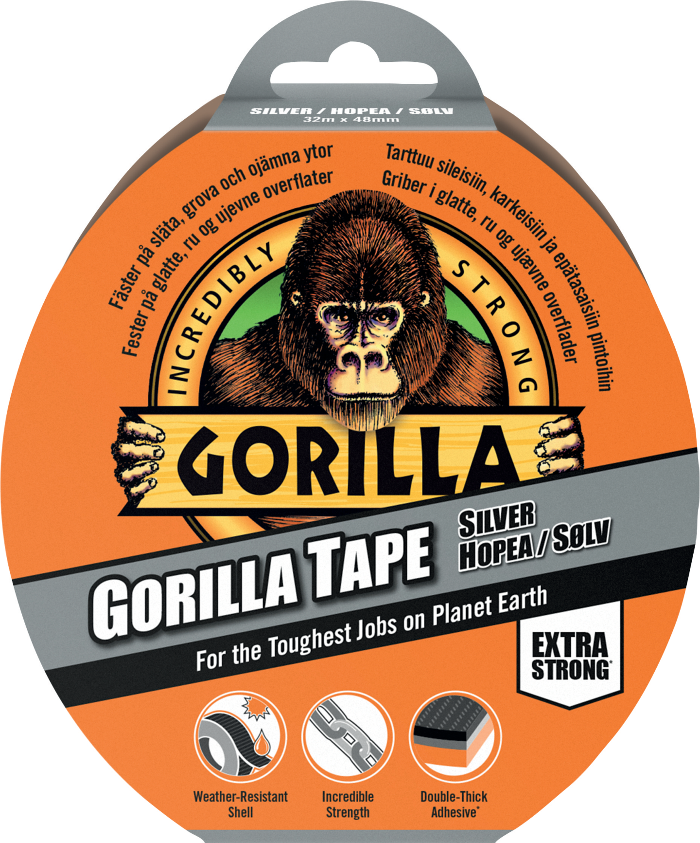 VÄVTEJP GORILLA SILVER 48MMX32M