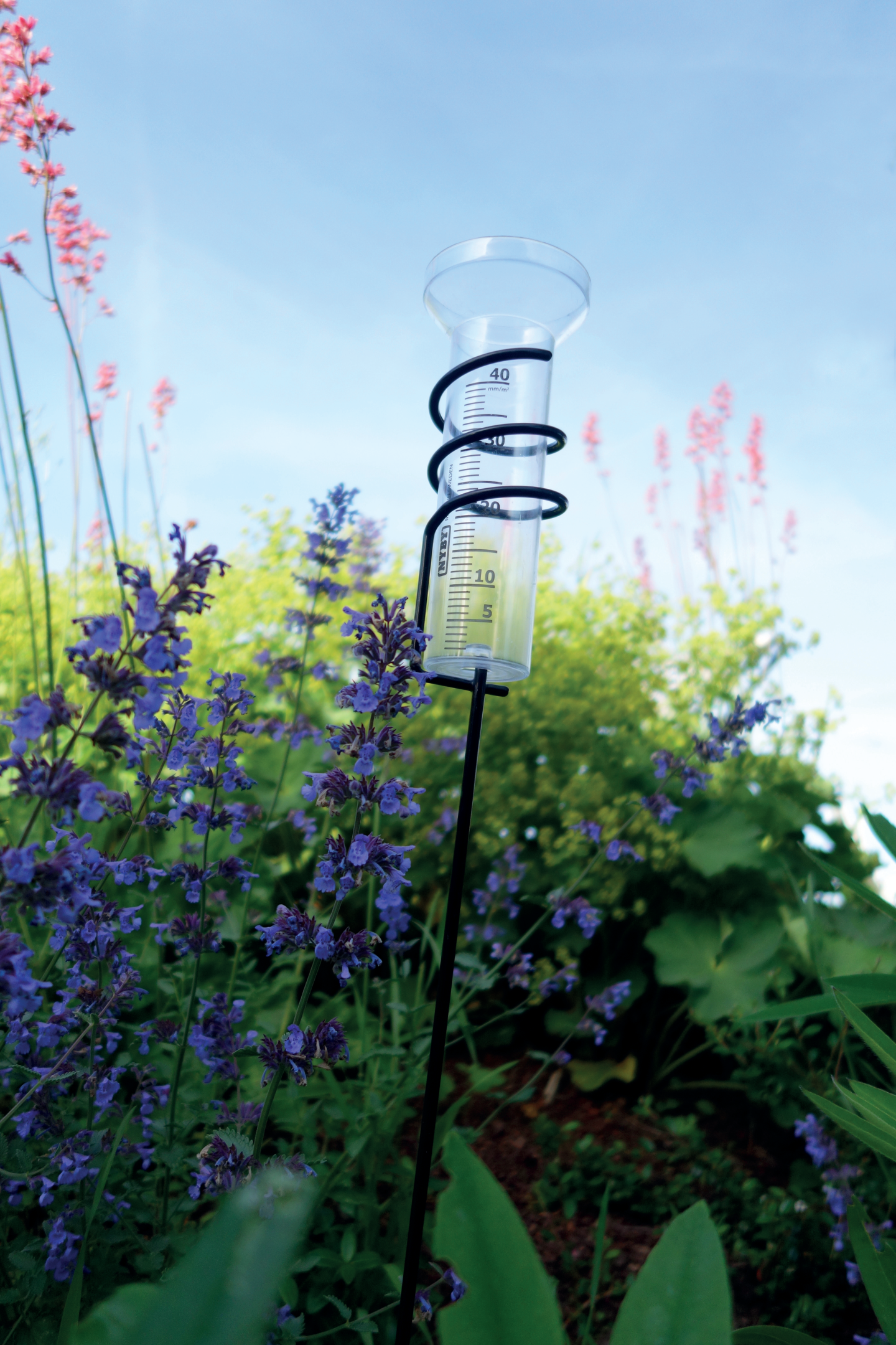REGNMÄTARE SPIRAL SVART TRANSP GLAS
