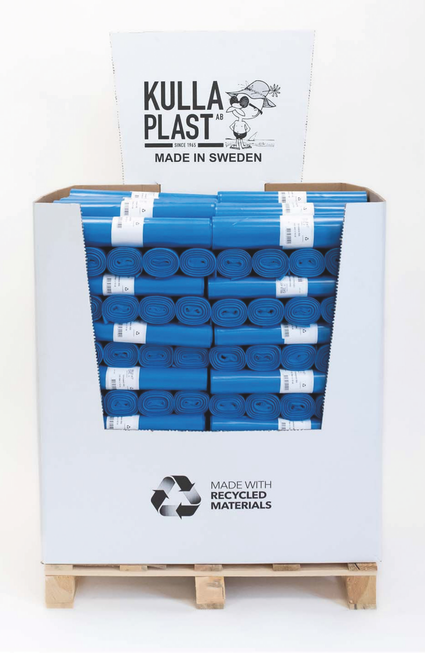 SOPSÄCK KULLAPLAST 125L BLÅ KX 10P