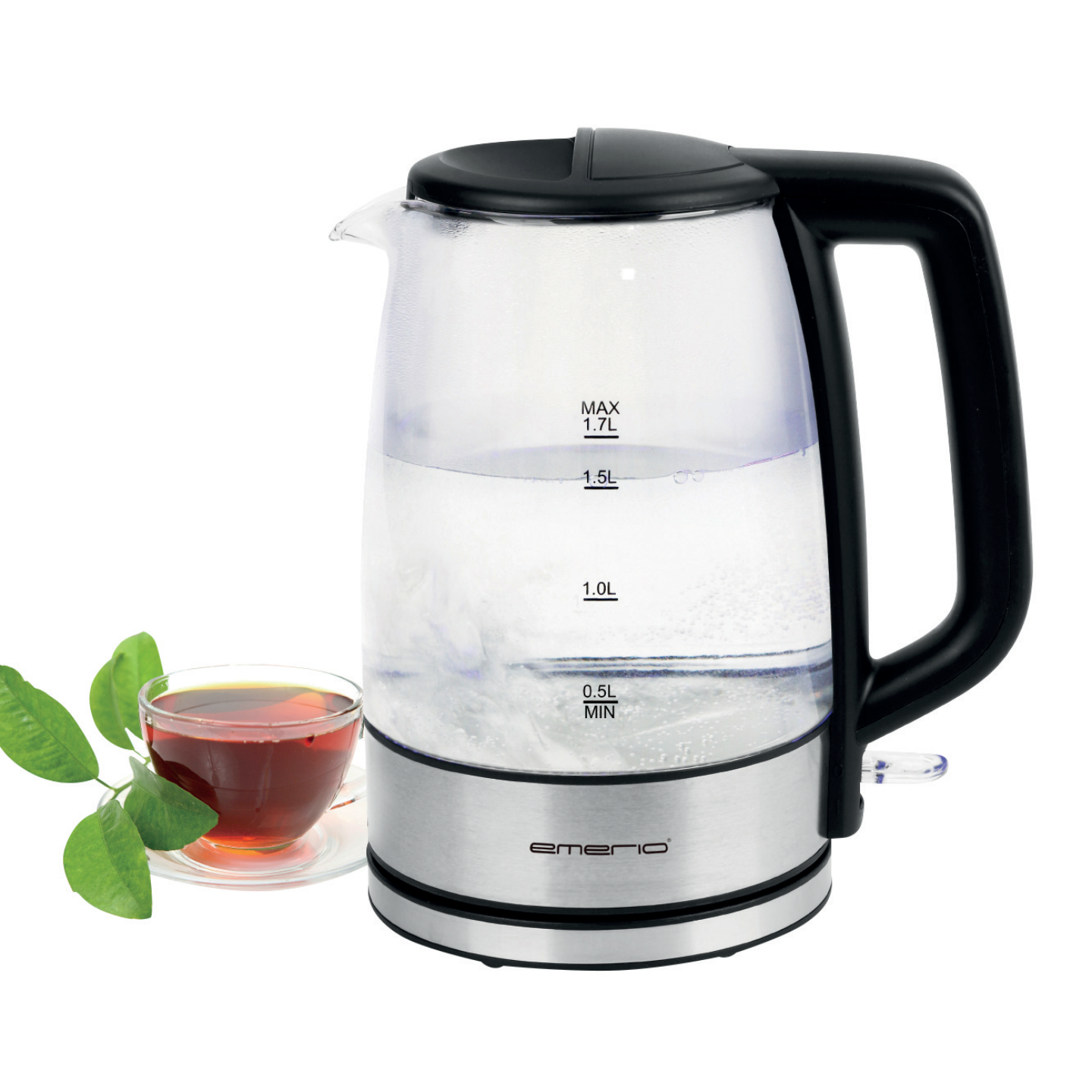 VATTENKOKARE EMERIO GLAS 1,7L