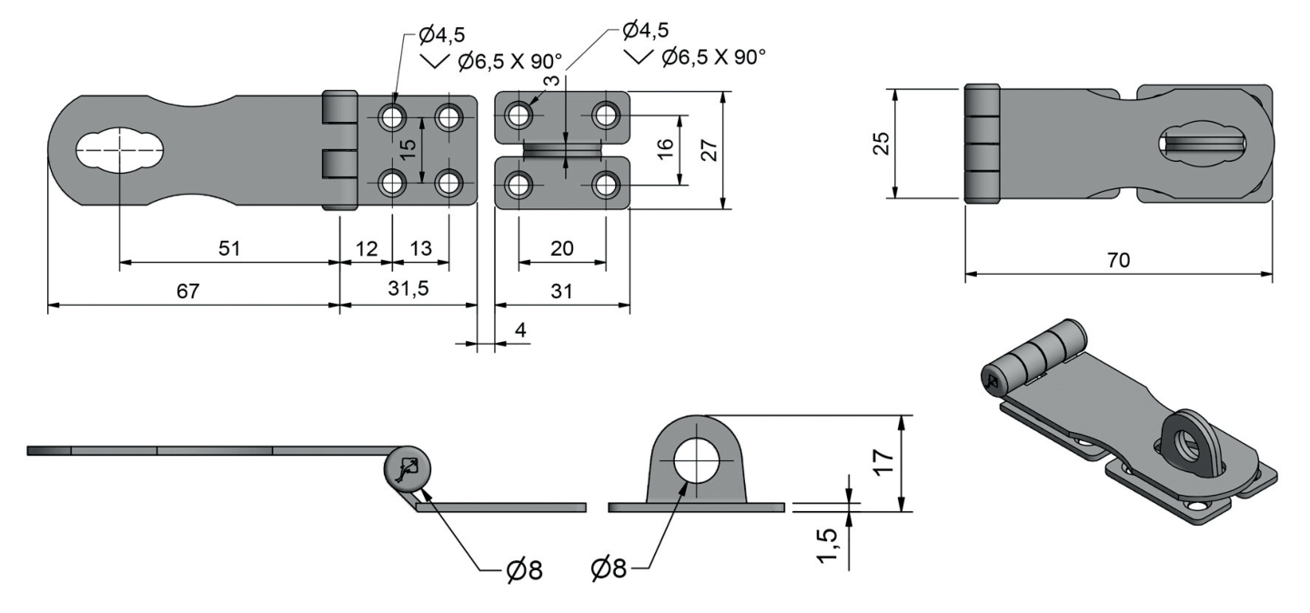 HASP BÅREBO RFR 71MM SB