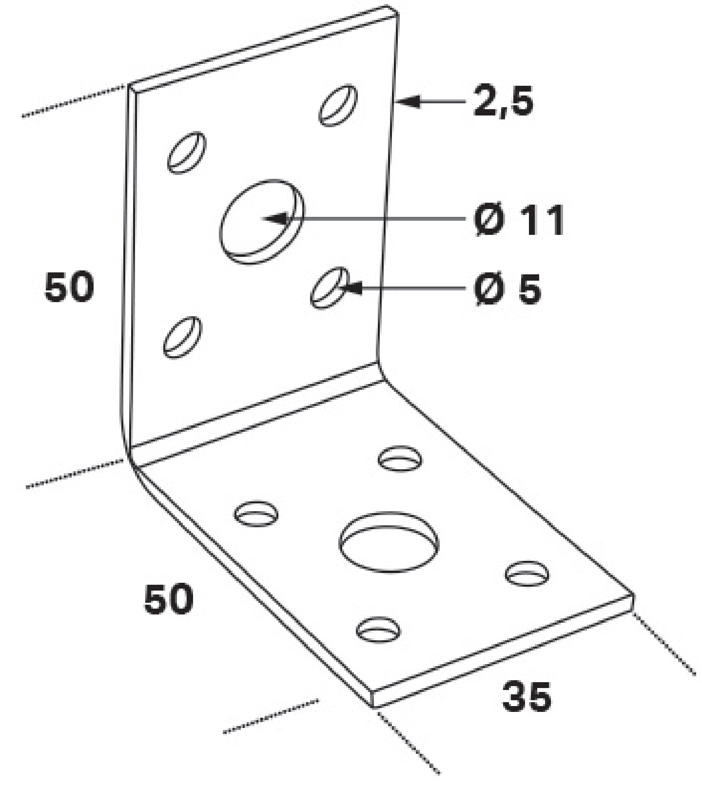 VINKELBESLAG ABV 50X50X2,5X35