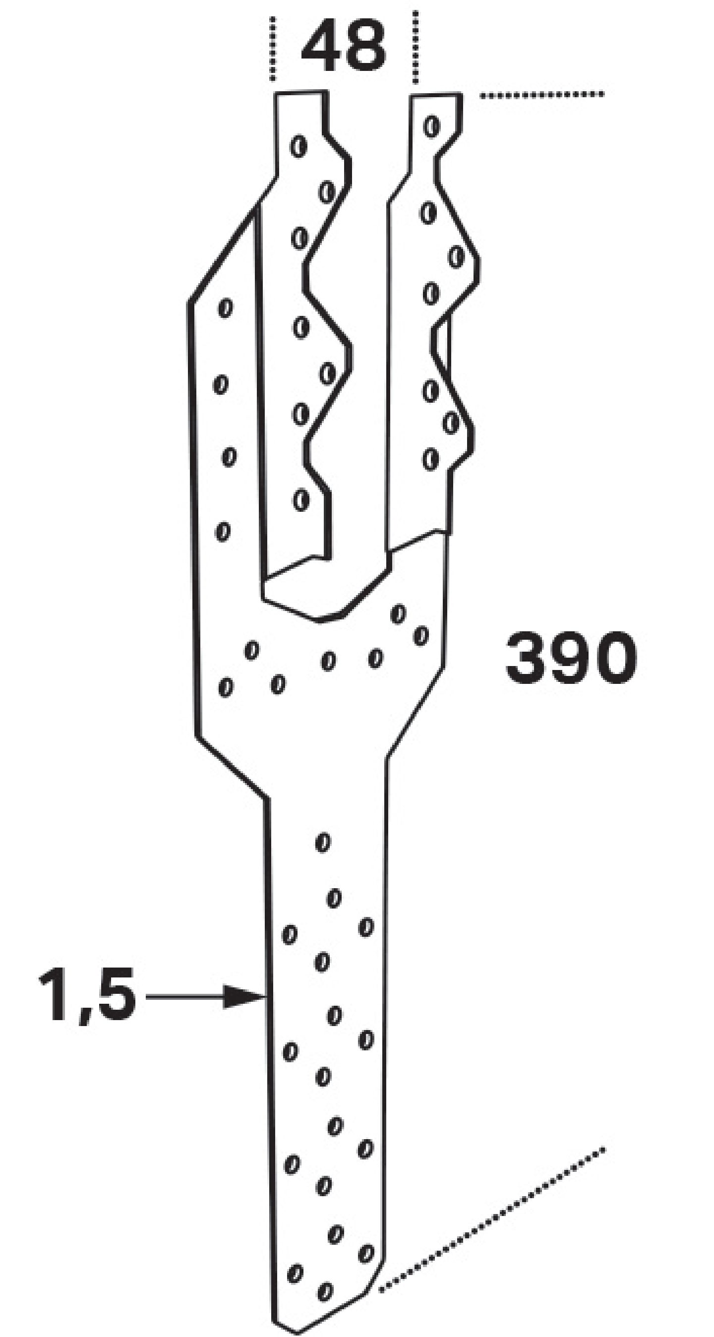 GAFFELANKARE FAST CC FAP 48X390X1,5