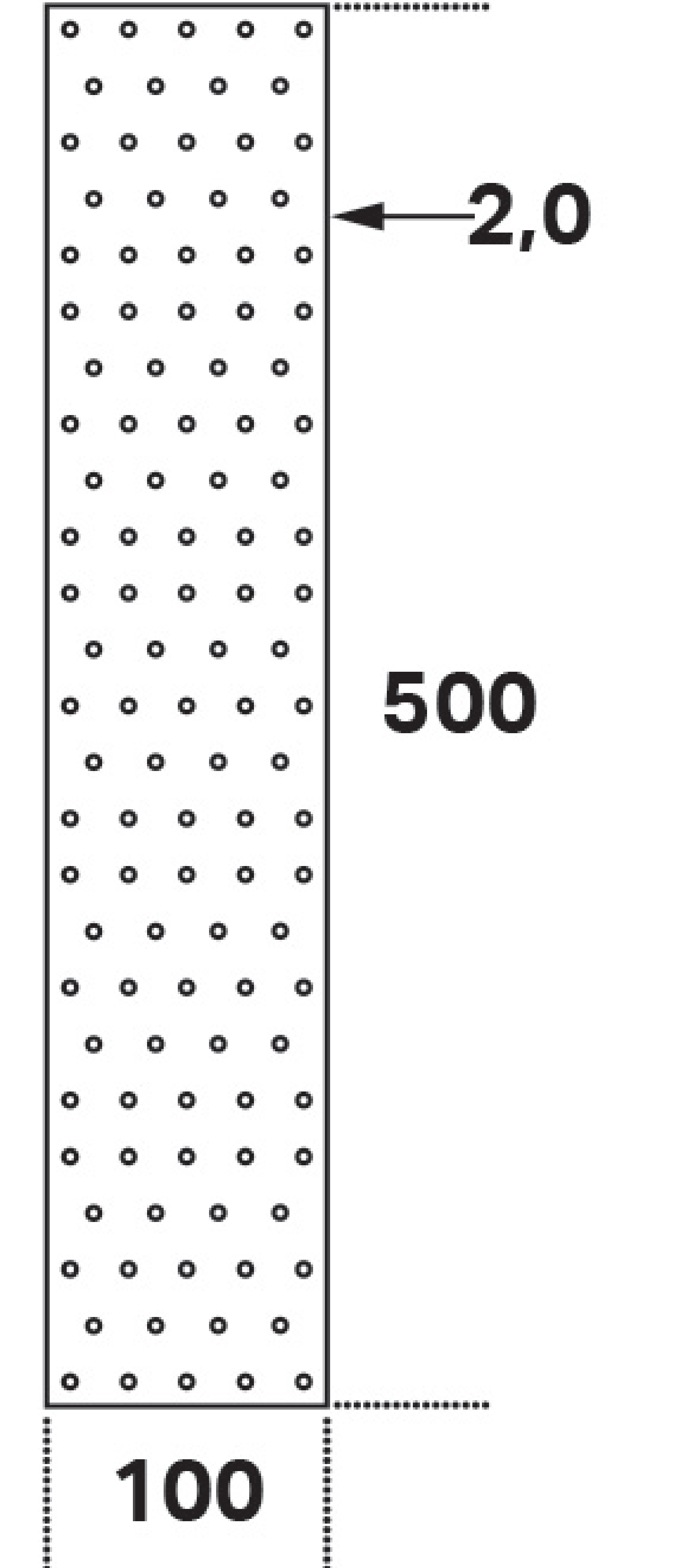 HÅLPLATTA HP 100X500X2