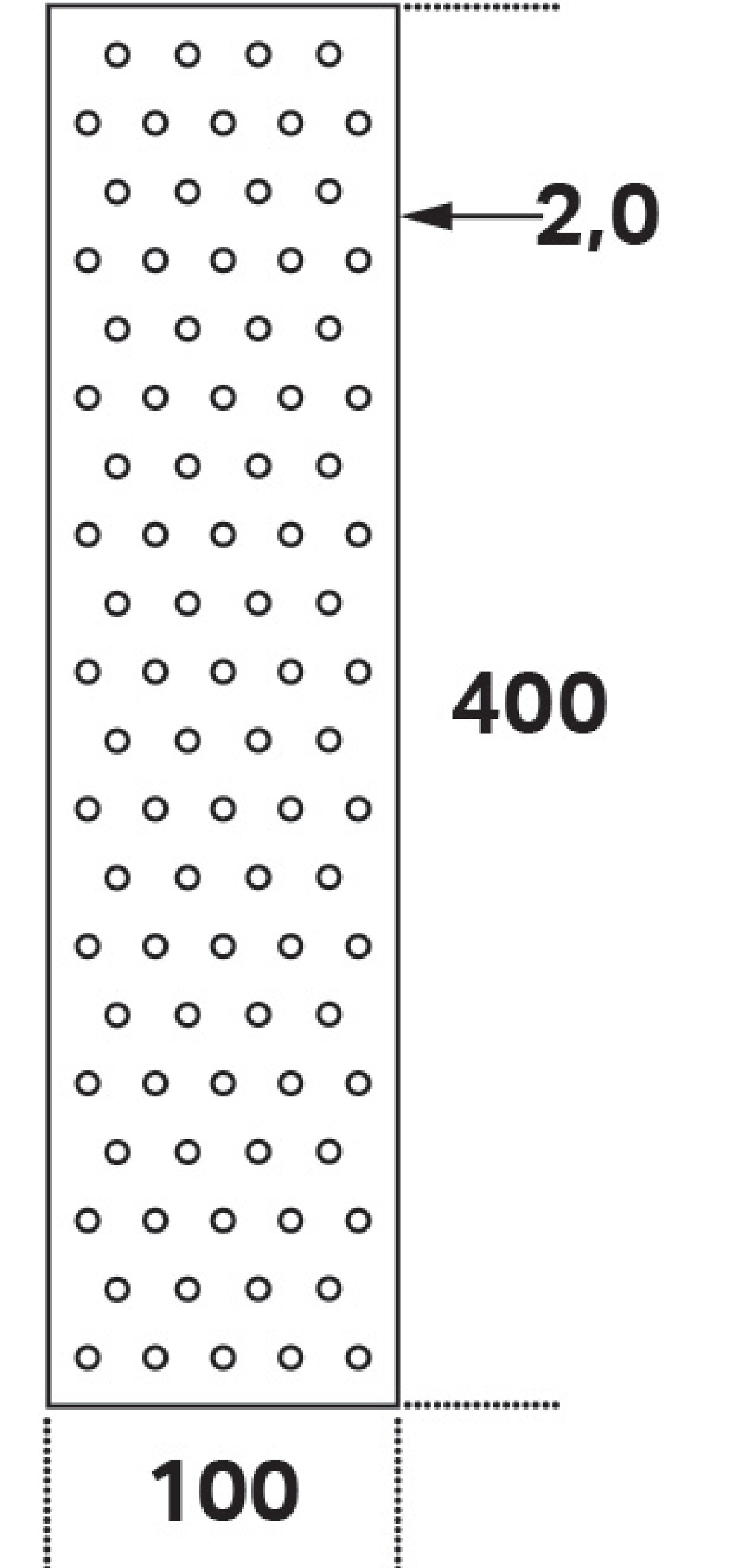 HÅLPLATTA HP 100X400X2