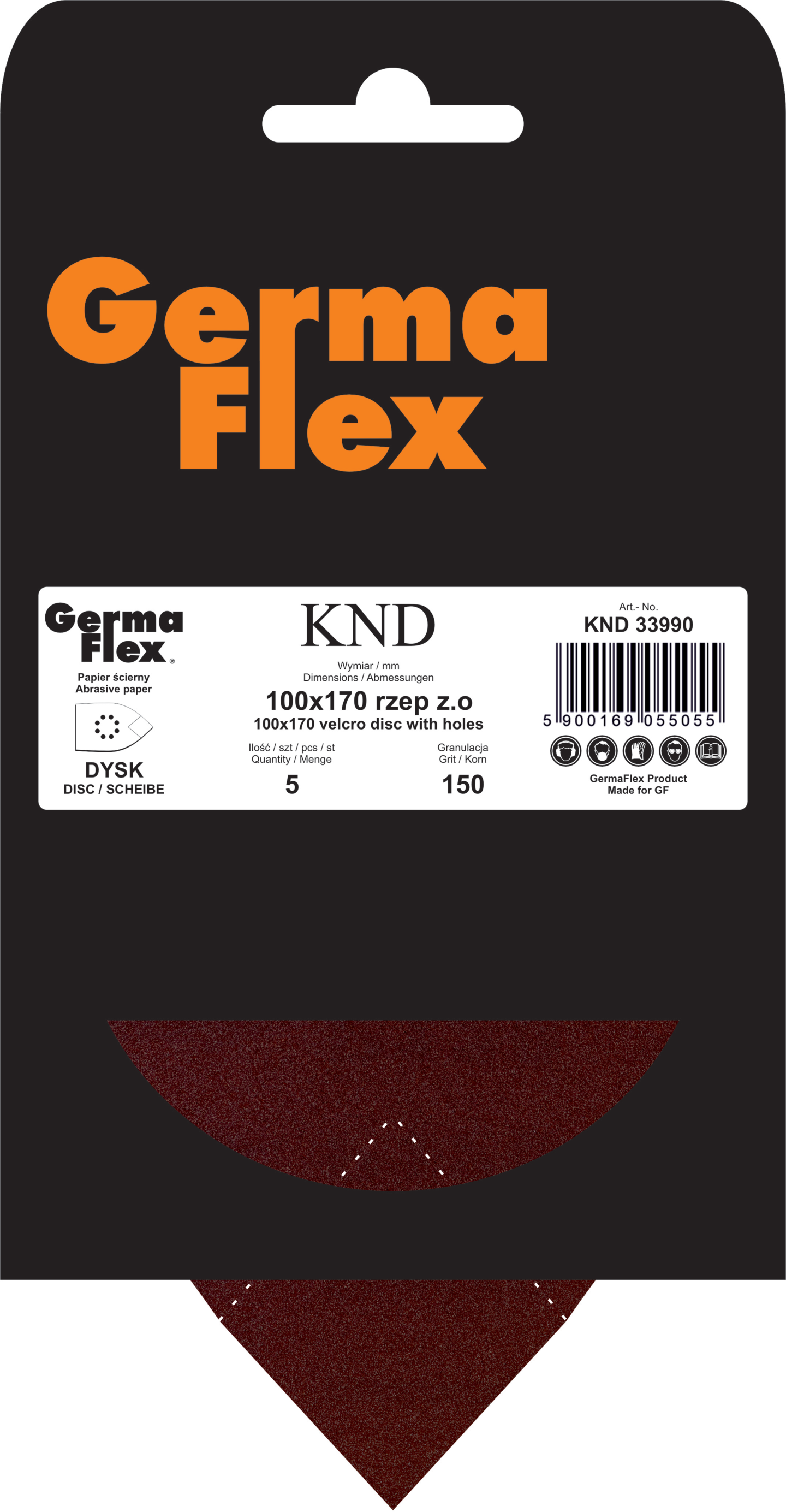 MULTISLIPARK GERMAFLEX 100X170MM K150, 5ST