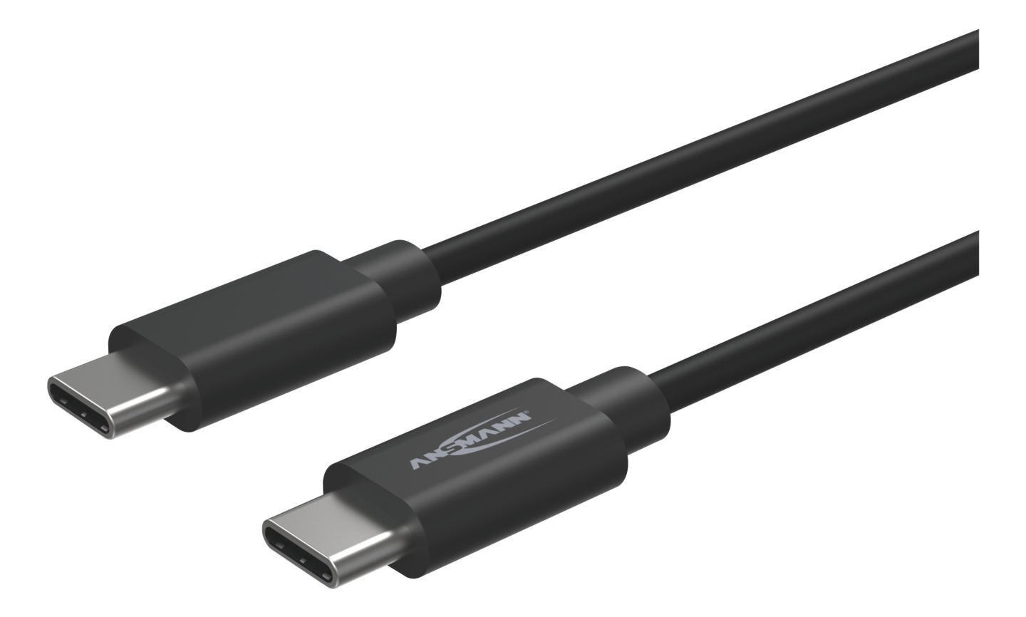 LADDKABEL ANSMANN USB C USB C SVART 1,2M