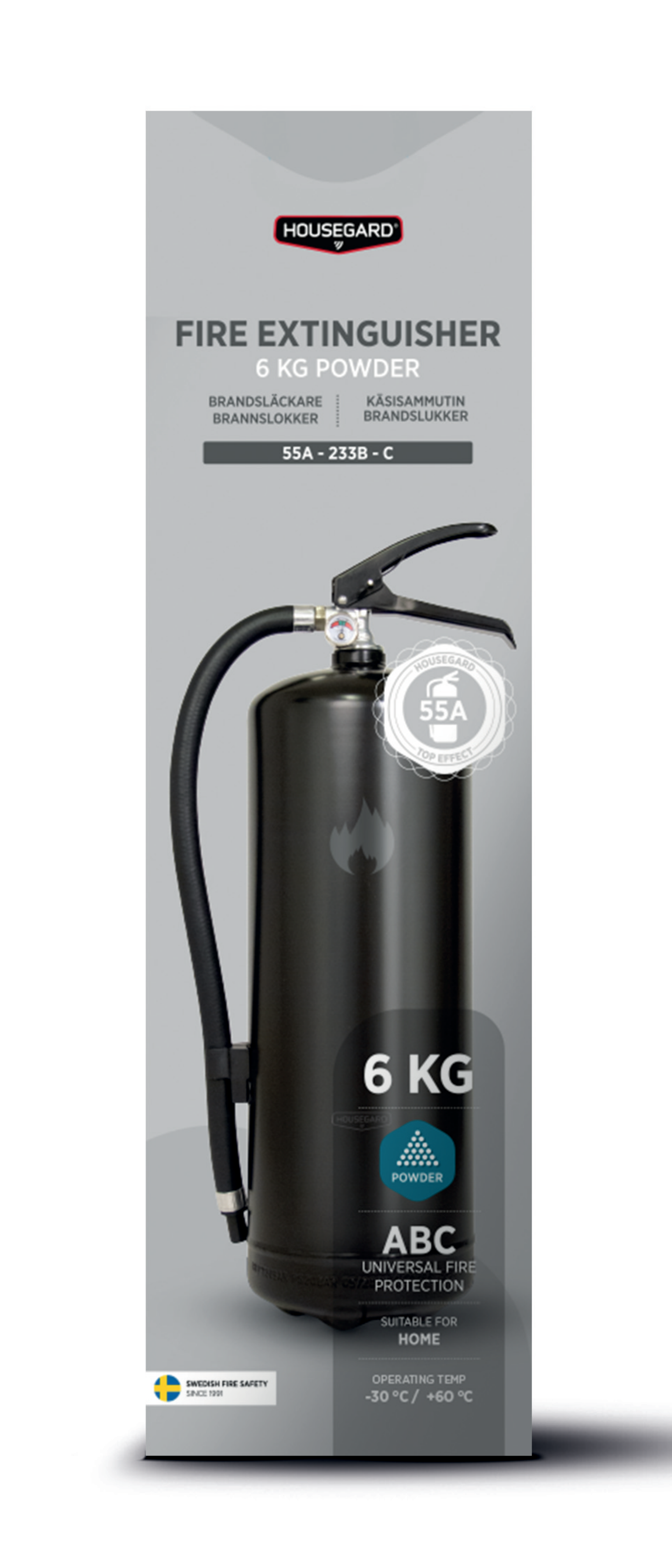 BRANDSLÄCKARE 55A PULVER SVART 6KG