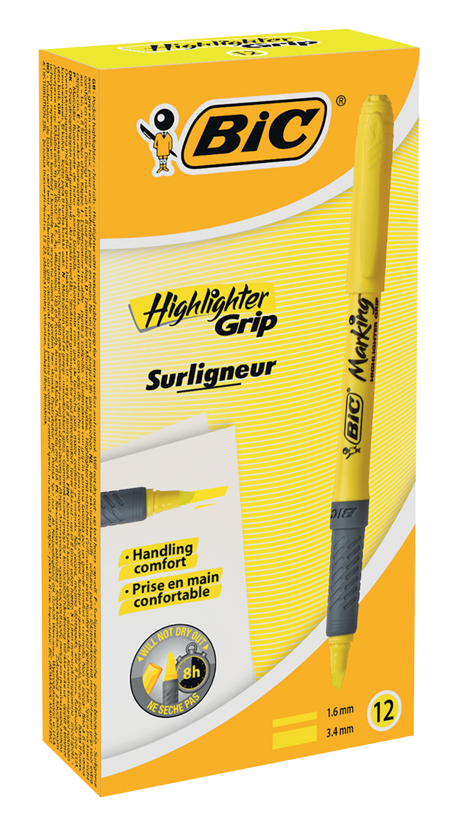 ÖVERSTRYKNINGSPENNA GUL BIC GRIP