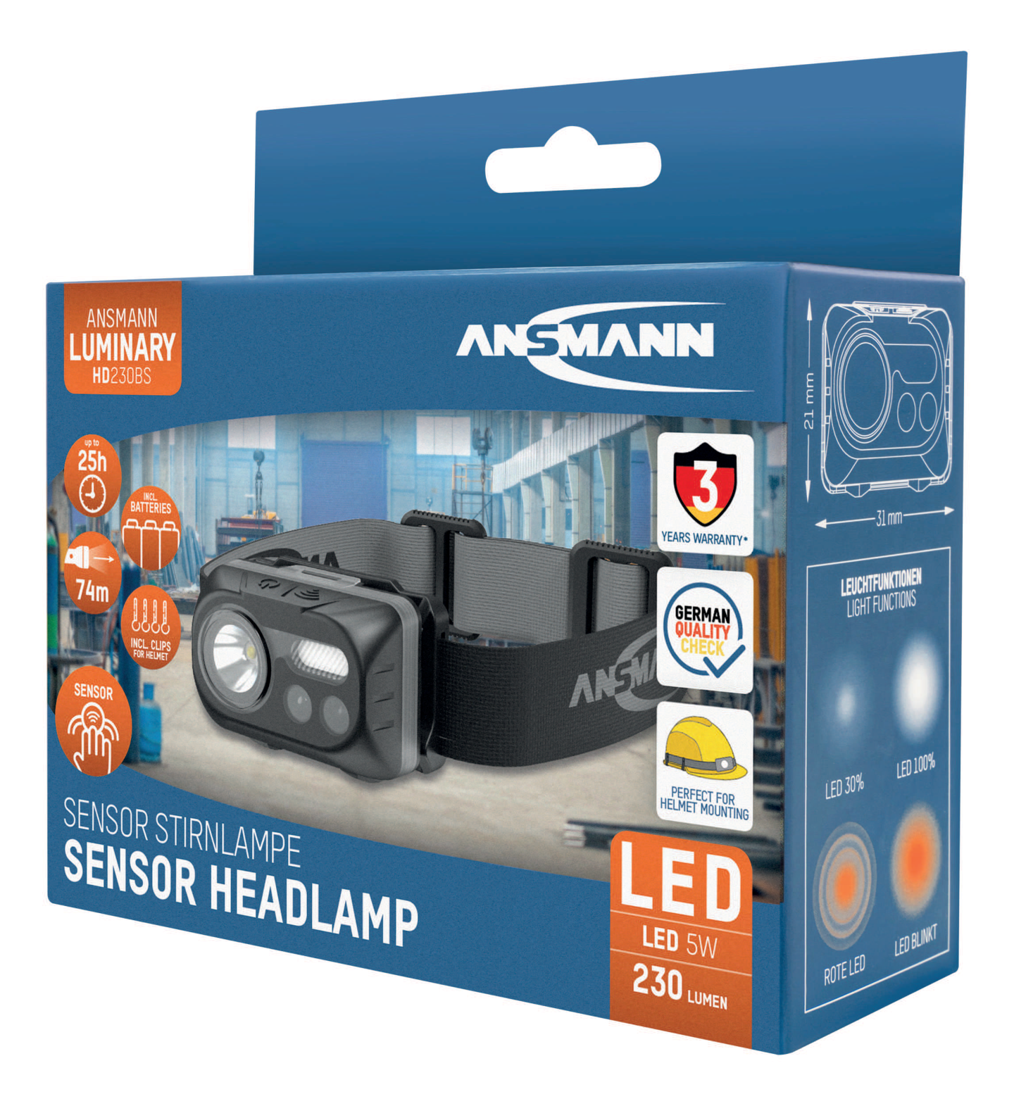 PANNLAMPA ANSMANN MED SENSOR